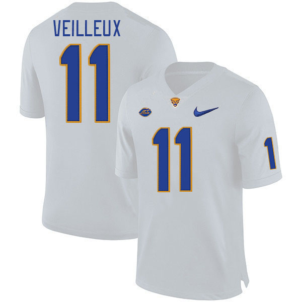 Pitt Panthers #11 Christian Veilleux College Football Jerseys Stitched Sale-White